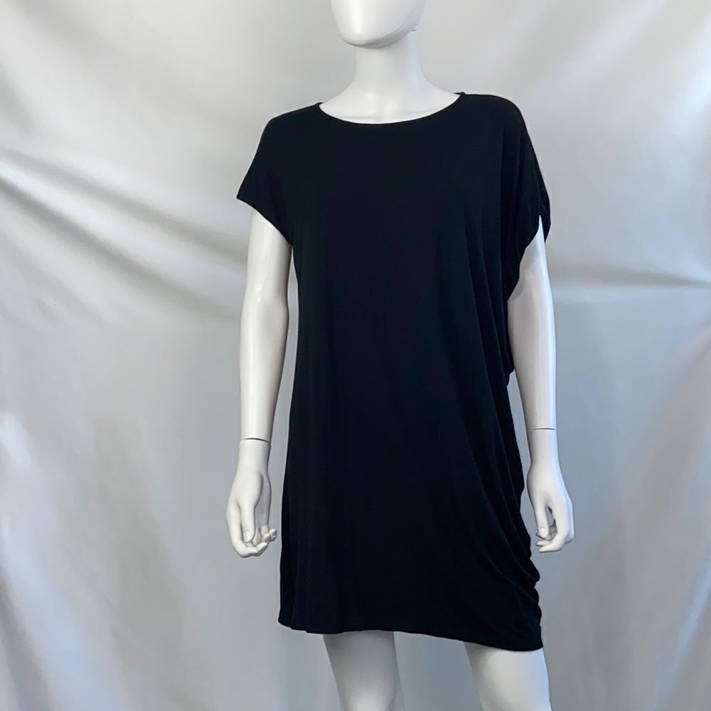 Eileen Fisher Black Tunic Cap Sleeve Top